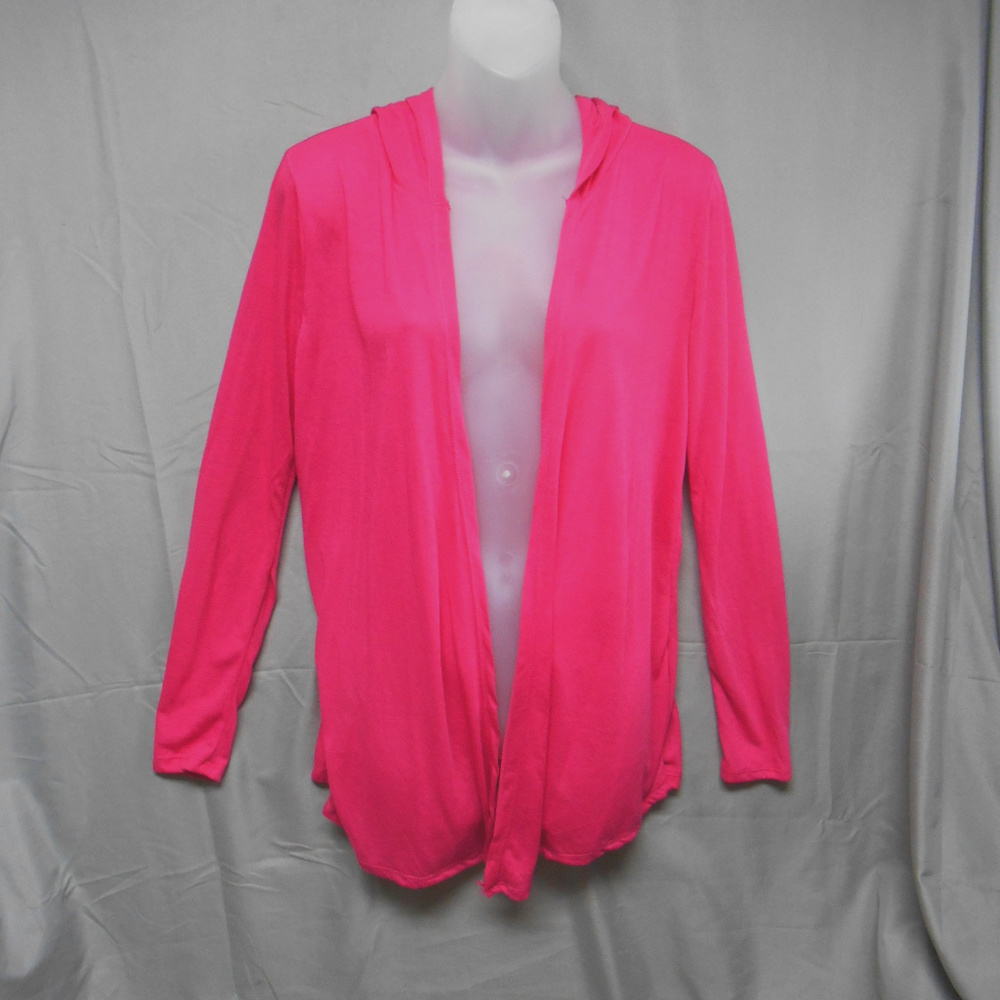 Zena Essentials dark pink hooded cardigan M
